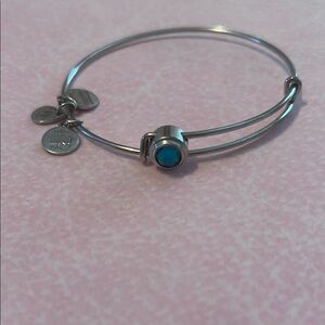 Alex and Ani Silver Bracelet with Turquoise Charm